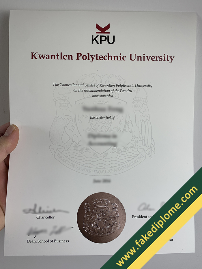 C700F Kwantlen Polytechnic University Fake Diploma, Buy KPU Fake Degree