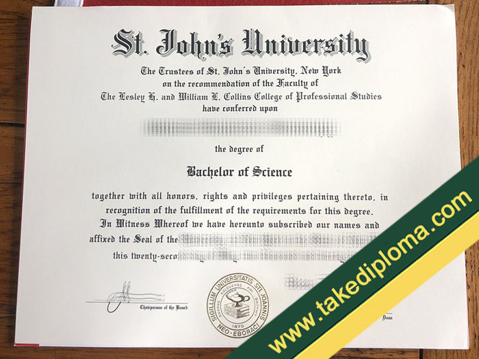 St. John's University fake diploma, St. John's University fake degree, fake St. John's University certificate