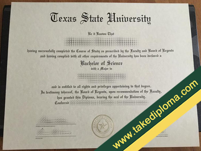 Texas State University fake diploma, Texas State University fake degree, fake Texas State University certificate
