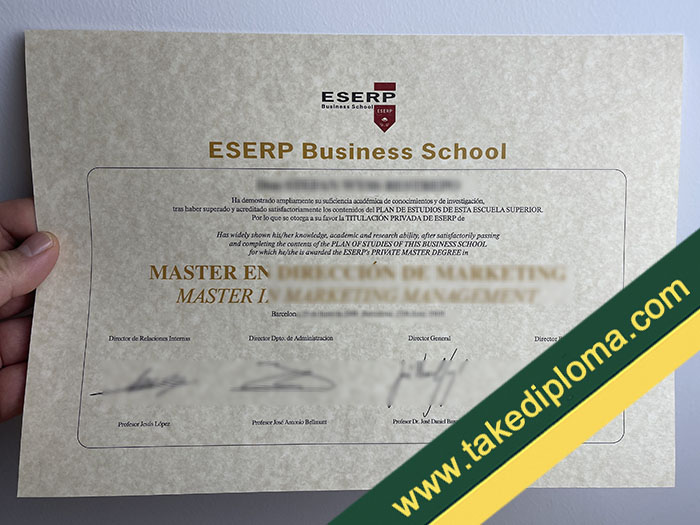 ESERP Business School fake diploma, ESERP Business School fake degree, fake ESERP Business School certificate