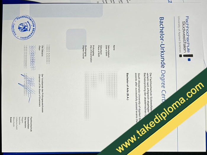 Fachhochschule Südwestfalen fake diploma, Fachhochschule Südwestfalen fake degree, fake Fachhochschule Südwestfalen urkunde