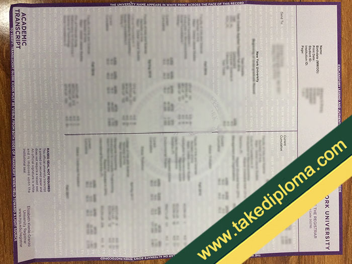 New York University fake diploma, New York University fake degree, fake New York University transcript