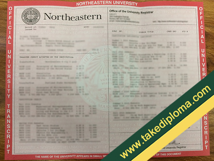 Northeastern University fake diploma, Northeastern University fake degree, fake Northeastern University transcript