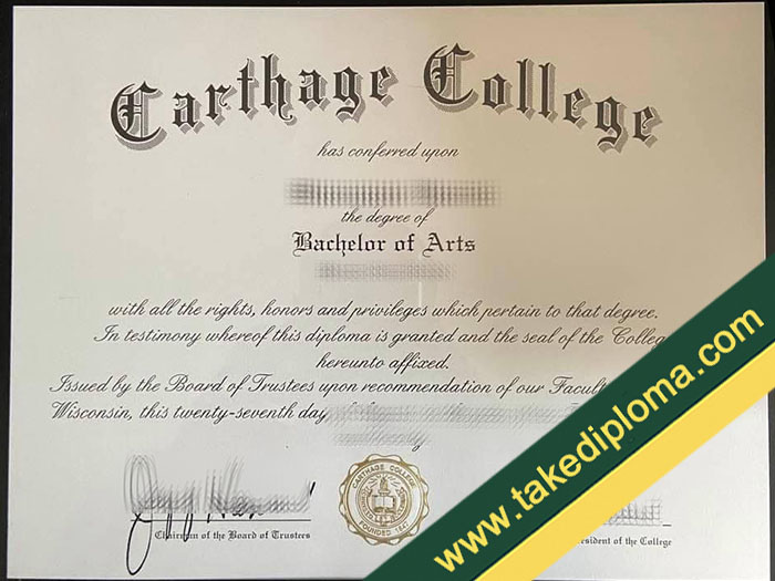 Carthage College diploma, Carthage College fake degree, fake Carthage College certificate